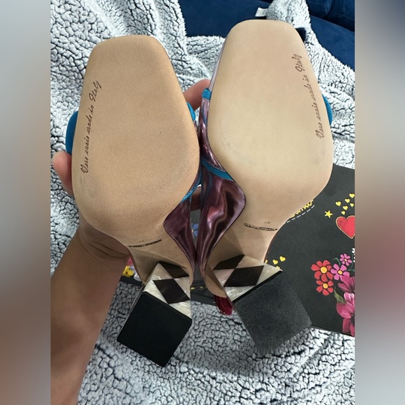 DOLCE & GABBANA Jackie Leather Court Block Heels US7 UK4 EU37 - Picture 11 of 17